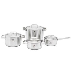 ELO 5層不鏽鋼鍋具 4入組, 單柄湯鍋16cm(附鍋蓋)+雙耳淺湯鍋18cm(附鍋蓋)+雙耳湯鍋20cm(附鍋蓋)+雙耳燉鍋24cm(附鍋蓋), 混色