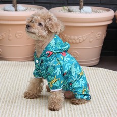 AMYLOVESPET 熱帶圖案寵物連帽雨衣, 一種顏色