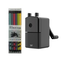 TUCO.B Coma B三角洞洞黑木鉛筆 TC-P03 12支 + Coma粗杆筆可用削鉛筆機 TC-M1, 隨機出貨(鉛筆) + 深灰色(削鉛筆機), 1組