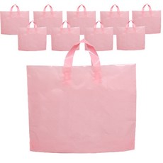 Living & Do 便攜式PE服飾超市購物袋 L, 10個, 粉紅色