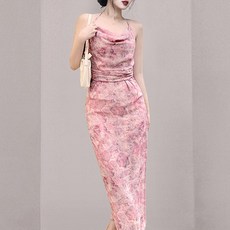 비비에모 여름 끈나시 셔링 슬림핏 섹시 롱 원피스 01296