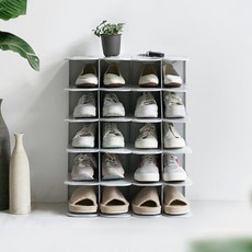 Subluna多層空間節省鞋櫃, 灰色 B, 1個