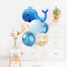 鯨魚氣球插件套組, 3套, 金色亮片