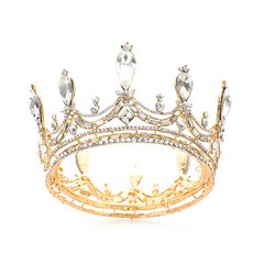 LUNAGLAM 奢華頂級婚禮新娘皇冠 WC440, 1個, 金色