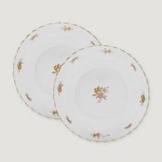 ssueim 玫瑰圖案義大利麵餐盤, 2個, 混合顏色