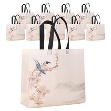 리빙앤도 선물상자 보관 쇼핑백 M, 10개, 핑크버드