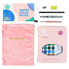 生活品質提升 水彩顏料 粉紅色, 36色