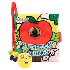 jollybaby 嬰兒毛毛蟲娃娃布故事書, 混色