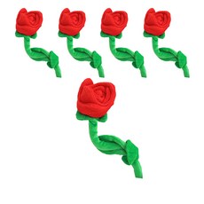 프랑온드 패브릭 장미 철사 꼬임 인형 5p, 레드, 60cm