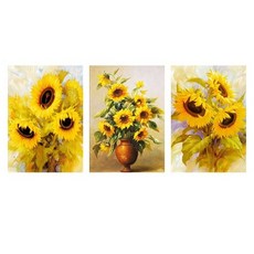 EVER HOUSE DIY寶石貼畫組 向日葵款 3入, 混色