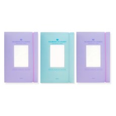 misoro 4000 4格照片小卡裝飾活頁夾 2231 3入組, 薄荷綠, 紫色, 隨機出貨, 20張
