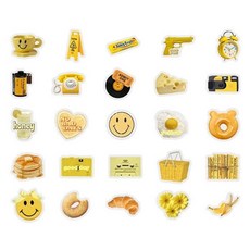 글로리빙 블링블링 홀로그램 스티커 50p 세트, 허니옐로우, 1세트