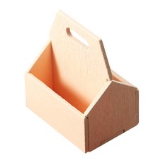 正月Nana復古高級木質收納手提籃 DIY微型, 1個, 單色