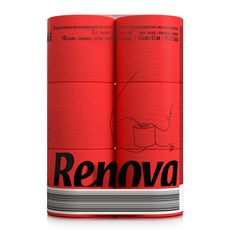 Renova 黑標彩色捲筒衛生紙 16.1m 紅色, 6捲, 1袋