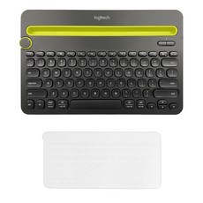 로지텍 K480 Bluetooth 멀티 디바이스 무선 텐키리스 키보드 + 한글 키스킨 세트, Y-R0049(키보드)