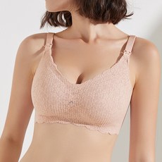 波浪邊壓花哺乳內衣