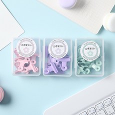 그린옐로우 캔디컬러 사무용 미니 집게 3종 x 8p 세트, 1세트