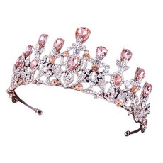 Damon 美麗方晶鋯石點綴自助婚禮皇冠 sdm018, 玫瑰金, 1個