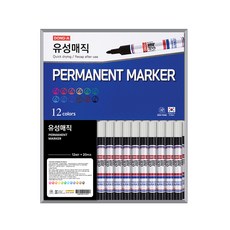 DONG-A 油性麥克筆 12色組 + 油性麥克筆 黑色 20支組, 1套, 混合色