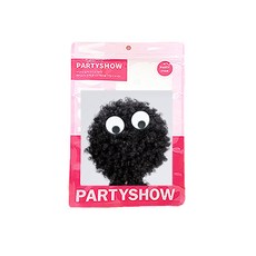 파티쇼 점보 가발 + 코메디 눈알 안경 세트, 1세트, 블랙(가발)