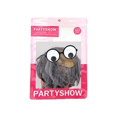 파티쇼 2대8 대머리 가발 + 코메디 눈알 안경 세트, 혼합색상, 1세트