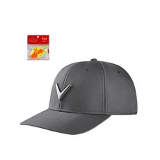 Callaway 男款金屬標誌後扣帽+高爾夫球座, 銀色