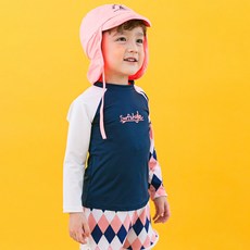 GOING KIDS 男童款菱紋拼接防曬泳衣+短泳褲+緊身長泳褲+遮陽帽組