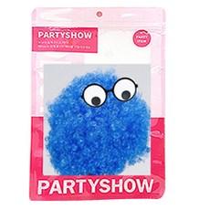 PARTYSHOW 小型小丑假髮 + 搞笑眼球眼鏡組, 1套, 藍色(假髮)