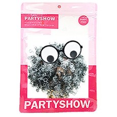 PARTYSHOW Pharma Bald假髮 +喜劇眼球眼鏡套組, 1套, 混合顏色