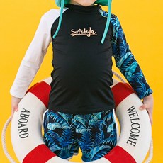 GOING KIDS 童款樹葉印花防曬泳衣