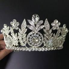 自助婚紗 皇家皇冠 新娘頭飾 dds708, 銀色, 1個