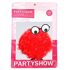 PARTYSHOW 巨型假髮 + 搞笑眼球眼鏡套組, 1套, 紅色(假髮)