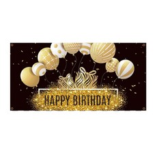 Feyto 生日快樂黑金橫幅, G6