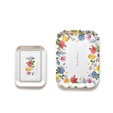 LOHJA 韓國製花朵方形託盤2件組, 混合色, 1個