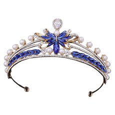 自助婚禮 婚禮頭飾 珍珠 mmn302, 1個, 藍色