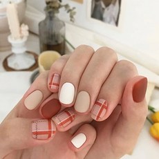 CALLIOPE 特殊美甲格紋圖案凝膠指甲貼, 5個, YX025