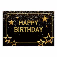 Selene 黑金系列 閃亮生日掛旗, A01