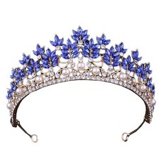 自助婚紗 奢華巴洛克新娘頭飾 end882, 1個, 藍色