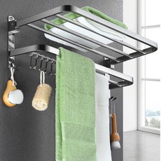 民生好物 多用途黑色雙層抹布架, 銀色, 1個