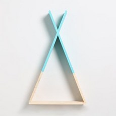 三角形原木置物架北歐風臥室裝飾, 13 藍色