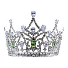 自助婚紗皇冠頭飾 aia440, 1個, 銀綠色