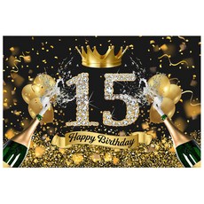 Selene 黑金香檳生日派對橫幅, A03