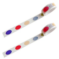 Market A 白色底紙質紙膠帶 1.5cm x 5m, 2個, 彩色圓點