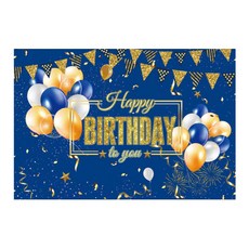 Selene藍金色生日派對掛布, A05