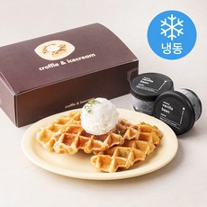 서울브레드 겉바속촉 크로플 55g x 4개입 + 바닐라빈 아이스크림 100ml x 2개입 세트 (냉동), 1세트