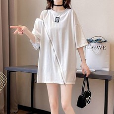 메이첼 여성용 통기성 어깨트임 지퍼슬릿 루즈핏 티셔츠 00864