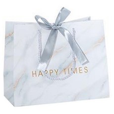 찐노마진몰 종이 쇼핑백 15p, 02 화이트 바탕 실버 리본