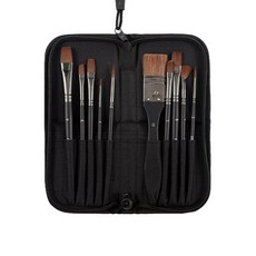 提升生活品質 美術水彩畫筆10件組 + 黑色收納盒, 1套, 10種