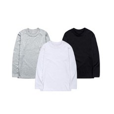 어반티 남녀공용 통기성 30수 라운드 무지 긴팔 쭉티 3p 세트