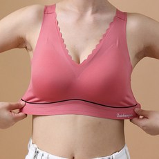 오렌지 라인풀 처짐 없는 레이스 심리스 임산부 브래지어
